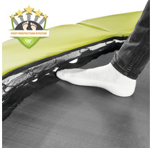 Detail systému ochrany nôh trampolíny s chodidlom