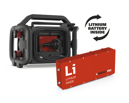 Stavebné rádio s vyberateľnou lítiovou batériou od spoločnosti Perfectpro