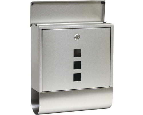 Otvorená nerezová poštová schránka so zámkom a priehradkou na noviny