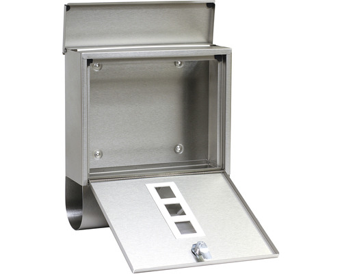 Otvorená kovová poštová schránka so zámkom