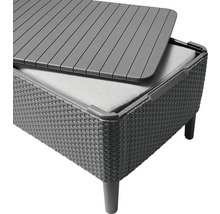 Záhradný stôl s úložným priestorom, vzhľad ratanu