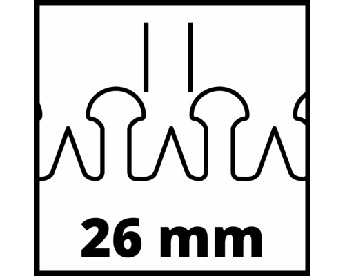 Rozstup zubov 26 milimetrov