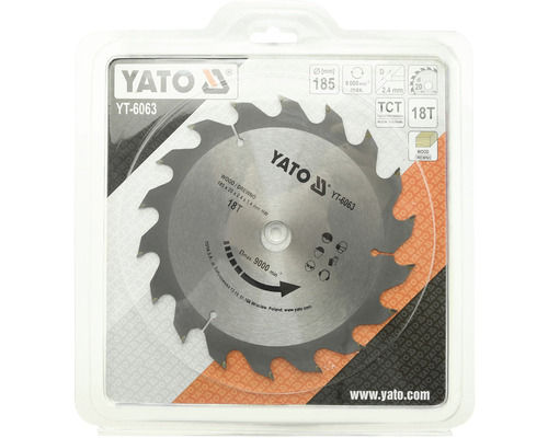 Pílový kotúč Yato na drevo, priemer 185 milimetrov