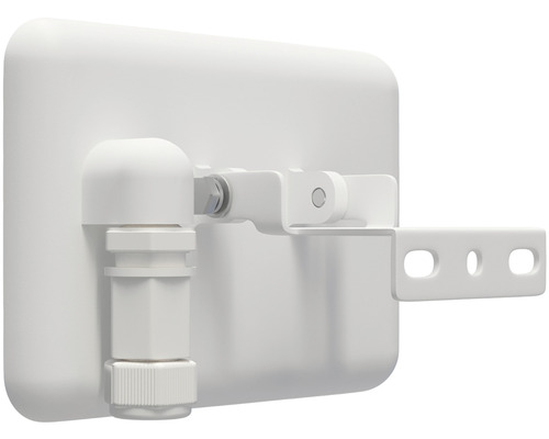 Biela satelitná anténa s montážnou konzolou