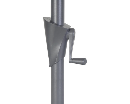 Detailný pohľad na tyč slnečníka s kľukovým mechanizmom