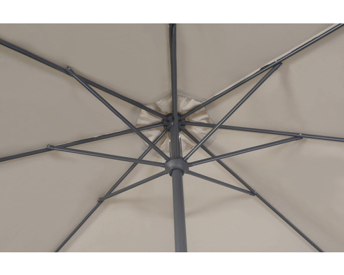 Pohľad zdola na slnečník s konštrukciou rebier