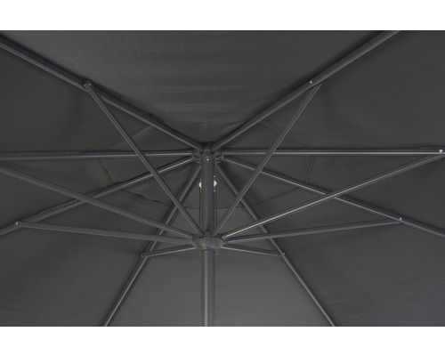 Pohľad zdola na slnečník s rebrami a tyčou