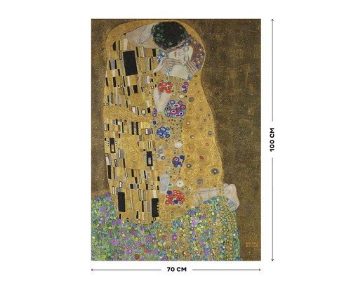 Reprodukcia umeleckého diela Gustava Klimta Bozk s rozmermi 70 cm x 100 cm