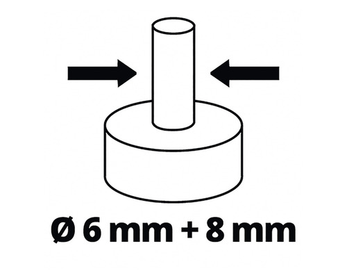 Symbolický obrázok pre priemer vrtáka šesť milimetrov plus osem milimetrov
