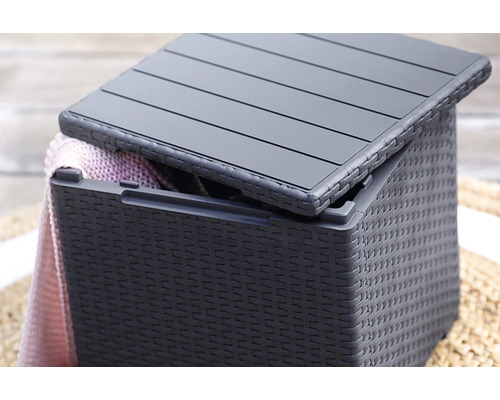 Úložný box s pleteným dizajnom a vekom