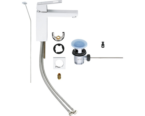 Umývadlová batéria s odtokovou súpravou a príslušenstvom