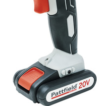 Akumulátorové náradie s logom Pattfield Ergo Tools a označením 20V