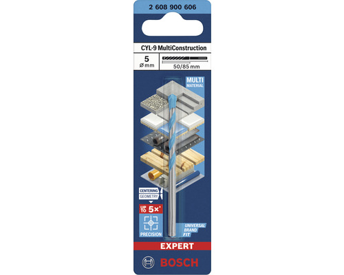 Vrták Bosch CYL-9 MultiConstruction, priemer 5 mm