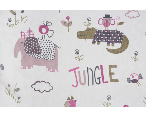 Látka s motívmi džungle, vrátane slonov a krokodílov