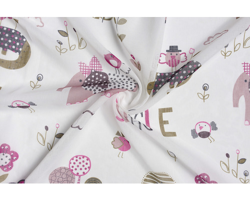 Látka so vzorom slonov a vtákov