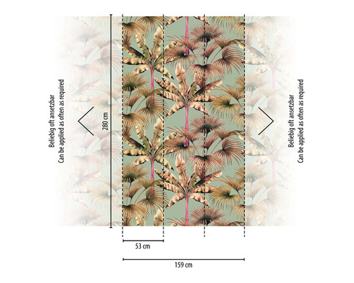 Foto tapeta s palmovým vzorom a rozmermi