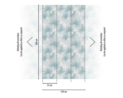 Tapeta s palmovým vzorom a rozmermi