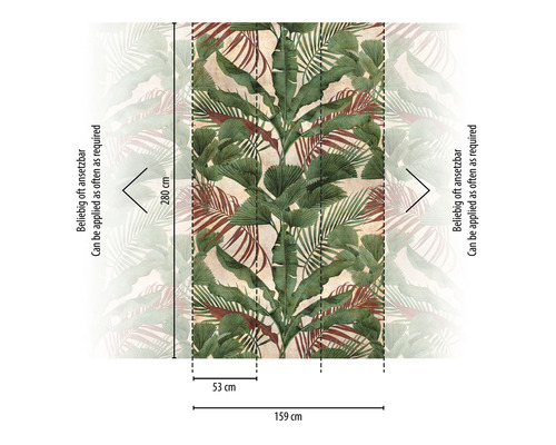 Fototapeta s tropickým rastlinným vzorom a rozmermi