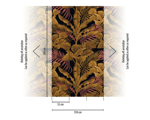 Foto tapeta so vzorom listov a rozmermi