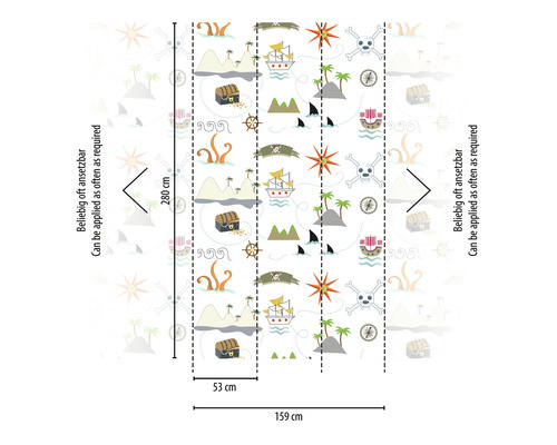 Tapeta s pirátskymi motívmi a rozmermi