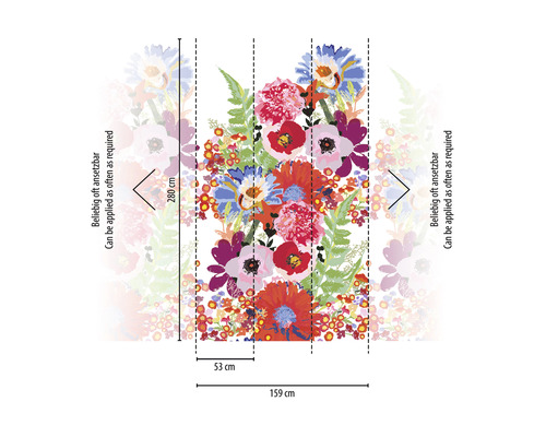 Rozmery fototapety s kvetinovým vzorom