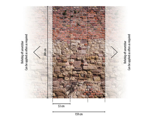 Fototapeta so vzhľadom muriva, rozmery 159 x 280 centimetrov