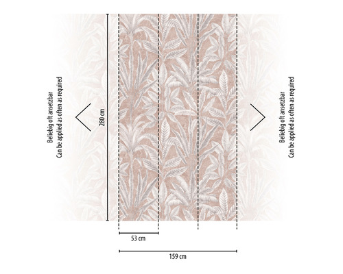Fototapeta so vzorom listov a rozmermi