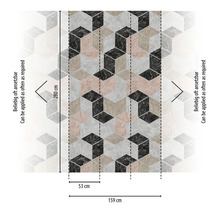 Tapeta s geometrickým kockovým vzorom a rozmermi