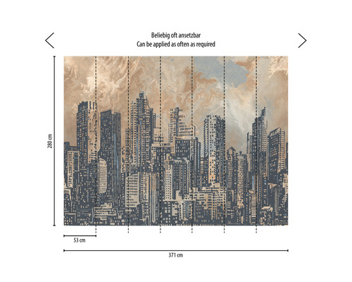 Nástenná maľba s motívom panorámy a rozmermi