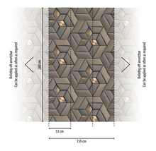 Tapeta s geometrickým 3D dizajnom s rozmermi 159 cm x 280 cm
