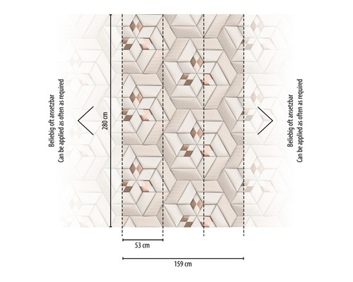 Tapeta s geometrickým vzorom a rozmermi