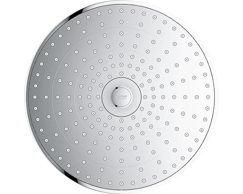 Okrúhla hlavová sprcha s viacerými vodnými tryskami a logom Grohe