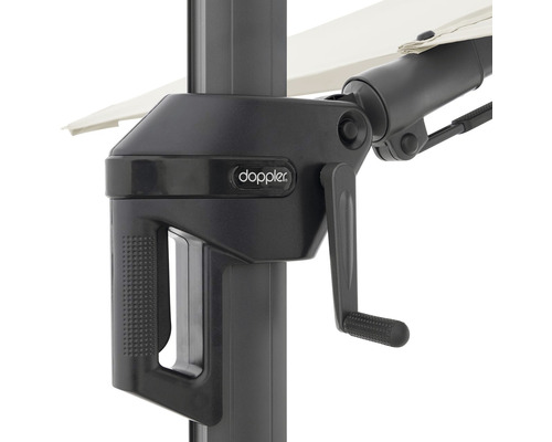 Logo Doppler na slnečníku s kľukovým mechanizmom
