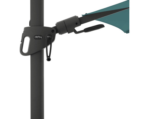 Logo Derby na slnečníku s kľukovým mechanizmom.