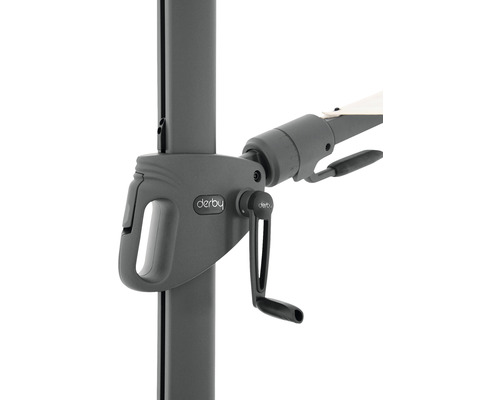 Detailný pohľad na slnečník Derby s kľukovým mechanizmom