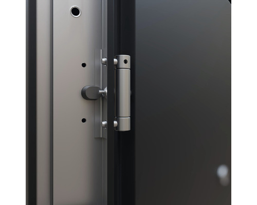 Detail dverí s dverovým závesom