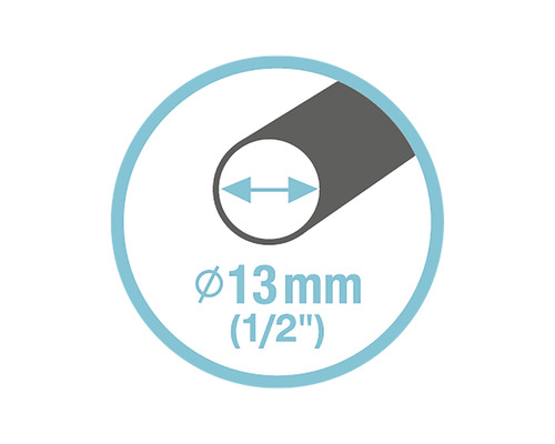 Symbol pre priemer 13 milimetrov, čo zodpovedá pol palca