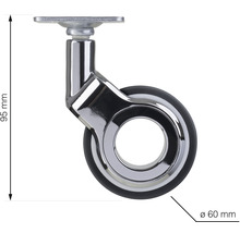 Nábytkové koliesko Ø 60mm otočné