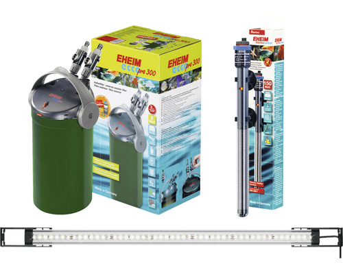 Akvarijný set s vonkajším filtrom, ohrievacím telesom a LED osvetlením