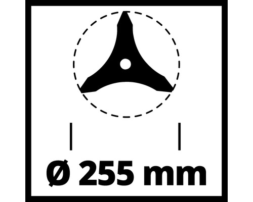Symbol: Priemer žacieho listu 255 mm