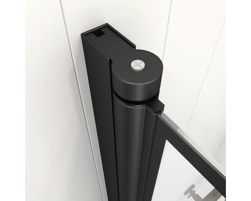 Detail sprchového kovania s funkciou otočných dverí