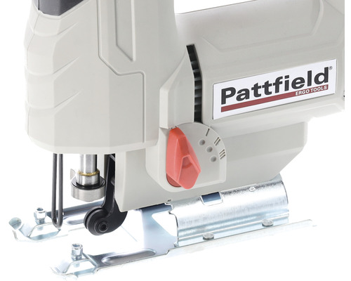 Detailný záber priamočiarej píly od spoločnosti Pattfield Ergo Tools.