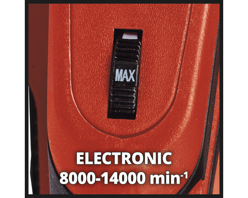 Detailný pohľad na nástroj s prepínačom nastaveným na maximálny výkon.