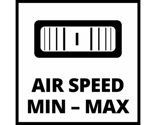 Symbol minimálnej až maximálnej rýchlosti vzduchu