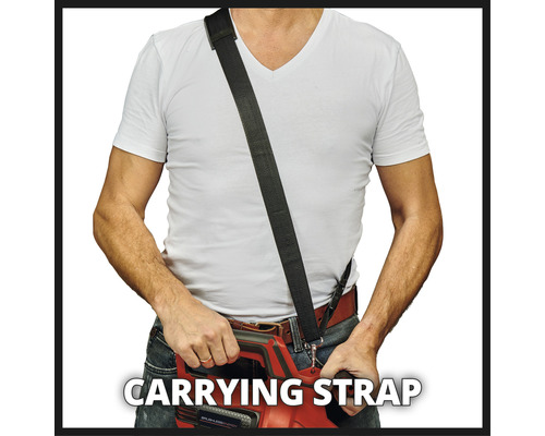 Osoba s popruhom pripevneným k nástroju