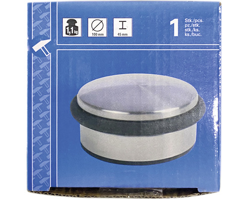 Kovový dverový doraz, priemer 100 mm, výška 45 mm, 1,1 kg