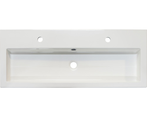 Umývadlo zo sanitárnej keramiky s otvormi pre kohútik a prepadom