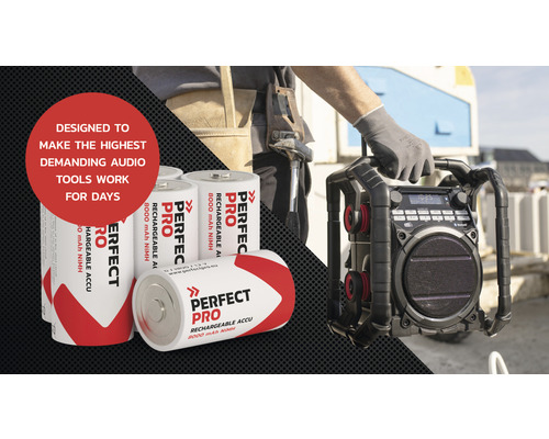 Stavebné rádio s batériami a remeselníkom