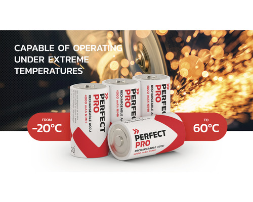 Batérie Perfect Pro s rozsahom prevádzkových teplôt od mínus 20 stupňov Celzia do 60 stupňov Celzia