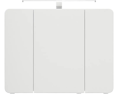 Biela zrkadlová skrinka s tromi dvierkami a integrovaným osvetlením